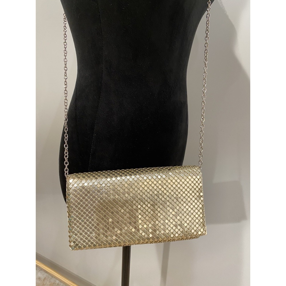 Gunne Sax Gold Mesh Clutch With Strap
